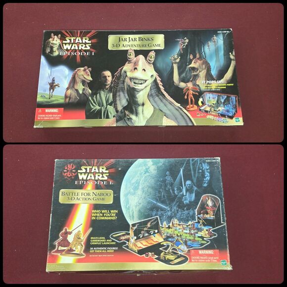 Hasbro Other - 1999 Star Wars Episode 1 Jar Jar Binks + Battle For Naboo 3-D Board Game Lit